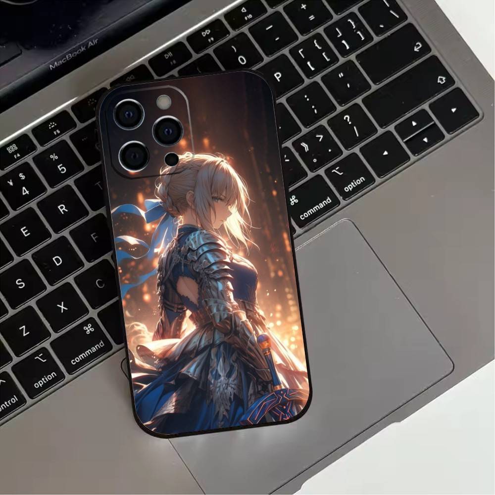 Fate Z-zero 12Stay Night Saber Phone Case  For iPhone17,16,15,14,13,12,11 Plus,Pro Max Soft Black Cover