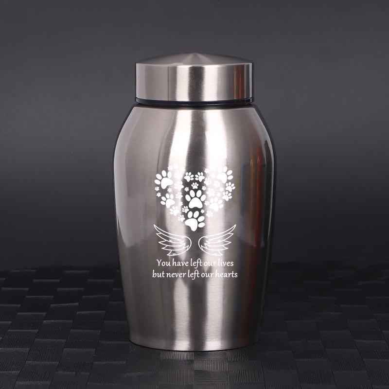 Stainless Steel Pet Cremation Urn for Ashes - Memorial Jar for Cats, Dogs, and Pets