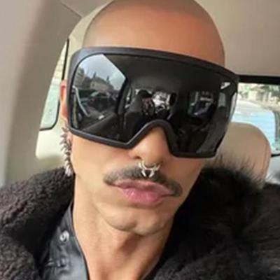 Oversize Fashion Y2k Wrap Around Okulary przeciwsłoneczne dla kobiet Duża ramka Czarne okulary Luksusowa marka Design Punk Okulary przeciwsłoneczne Jednoczęściowe