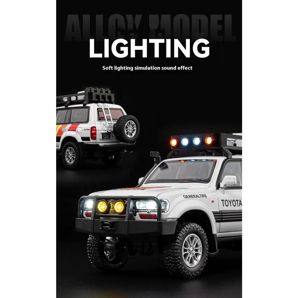 1/24 Scale Toyota LC80 Off-road Vehicle Alloy Car Model Diecast Toy Ornament Gift Souvenir Collectible