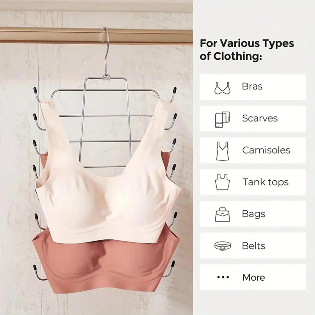 1pc-Clothes Hanger Multi-Layer Underwear Folding Hanger Sling Bra Storage Trouser Racks Do Not Leave Traces Of Multi-Funct