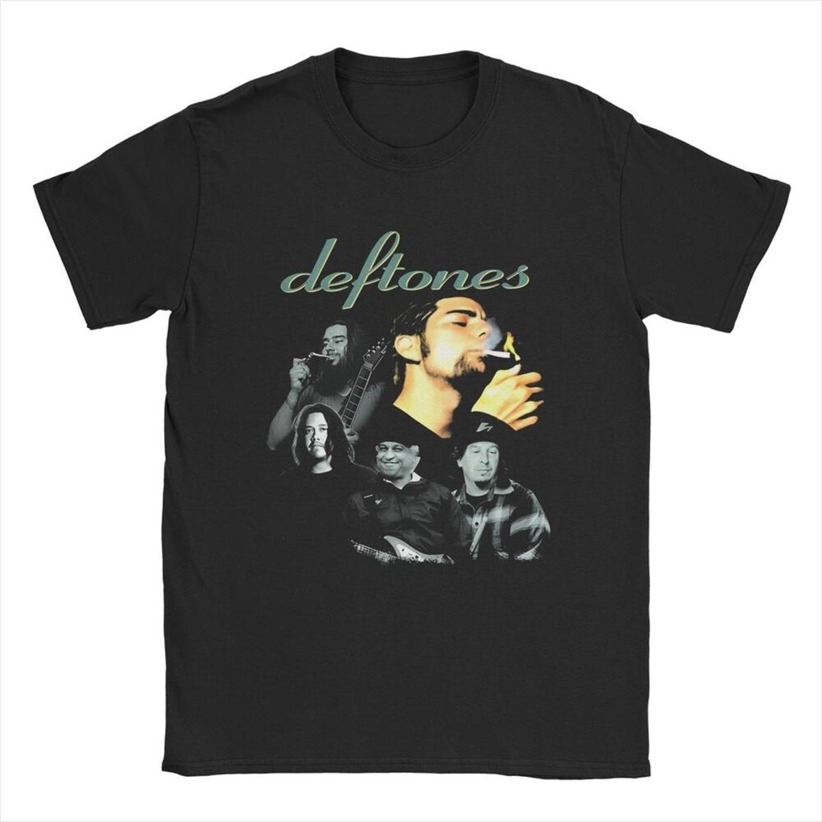 

Deftones White Logo T-Shirts for Men Harajuku Gothic Japanese Vintage Cotton Tee Round Neck Short Sleeve T Shirts Plus Size XL