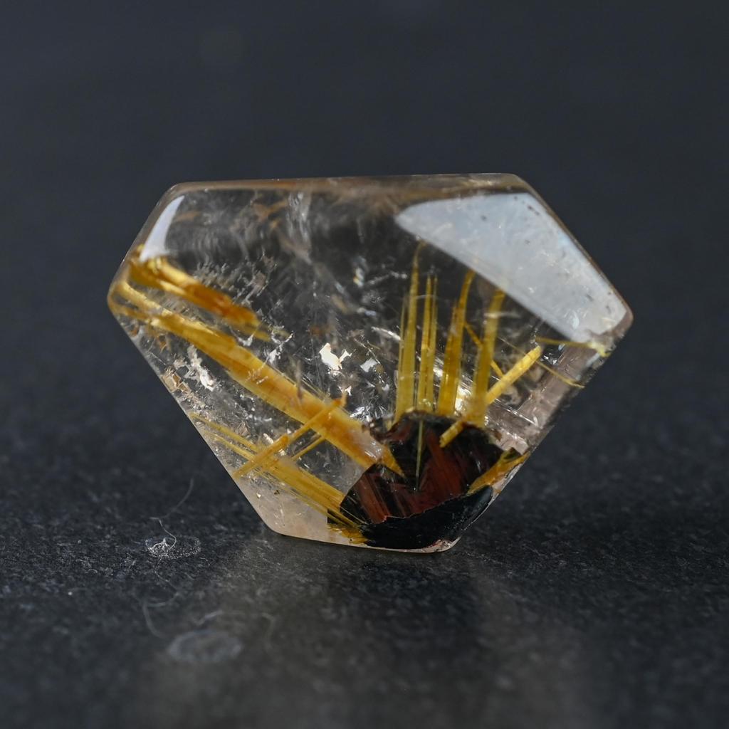Eigado Rutilated Quartz Sun Rutilated Power Stone for Good Career and Amulet Tumble, 13.3g, Quartz, Fortune, Luck,