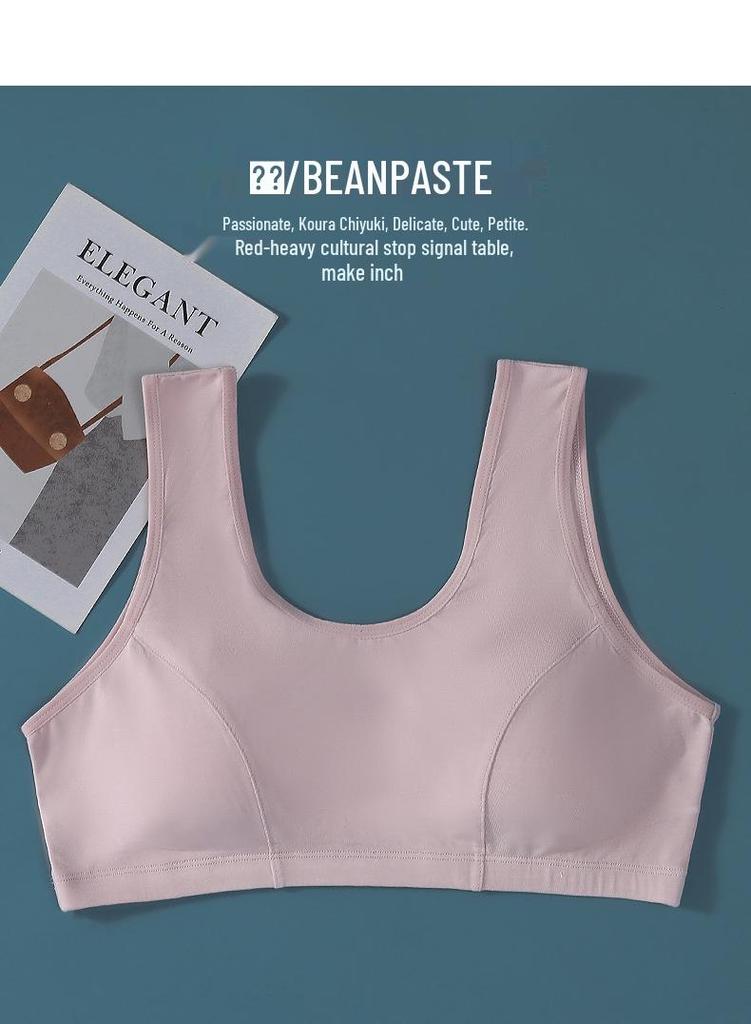 Women's Cotton Vest-Style Bra for Middle-Aged & Elderly: Lightweight Summer T-Shirt Underwear