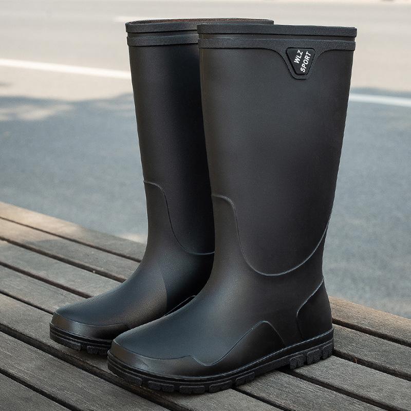 New Thickened Rain Shoes Men's Short Tube Non-slip Waterproof Shoes Wear-resistant Medium Tube Warm Bundle High Tube Rain Boots Rubber Shoes