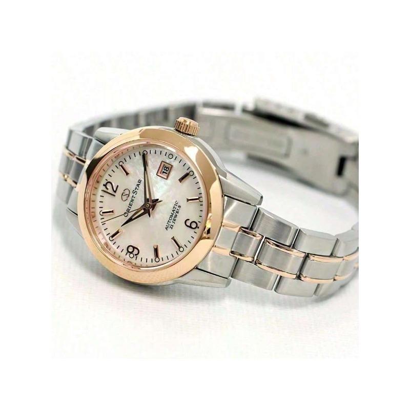 Oriental Automatic Mechanical Watch from featuring dial, mother-of-pearl dial Oriental mother-of-pearl numeral markers/stainless steel GOLD-TONE