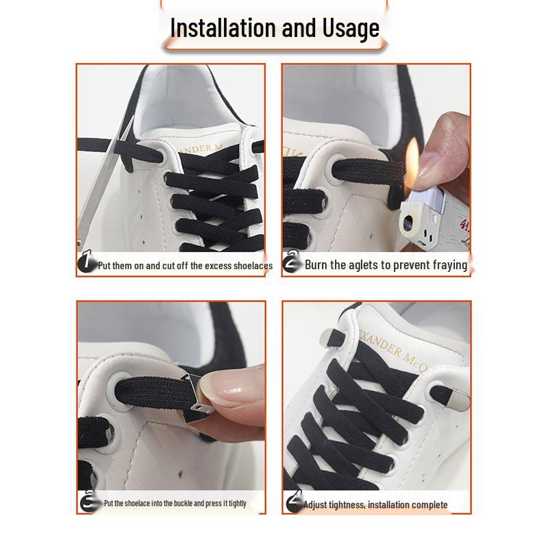 Elastic No-Tie Shoelaces for Adults & Kids - McQueen White