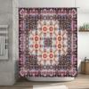 Unique Mandala Shower Curtain with Bohemian Floral Design Pink White Bathroom Decor for Home Decoration