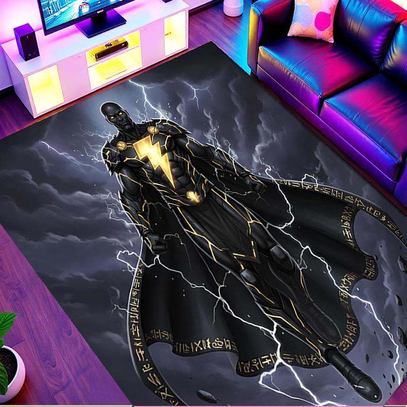 Black Adam Print Rug, Washable Floor Carpet, For Entryway Dorm Laundry Room Office Study, Home Decor Birthday Christmas Gift