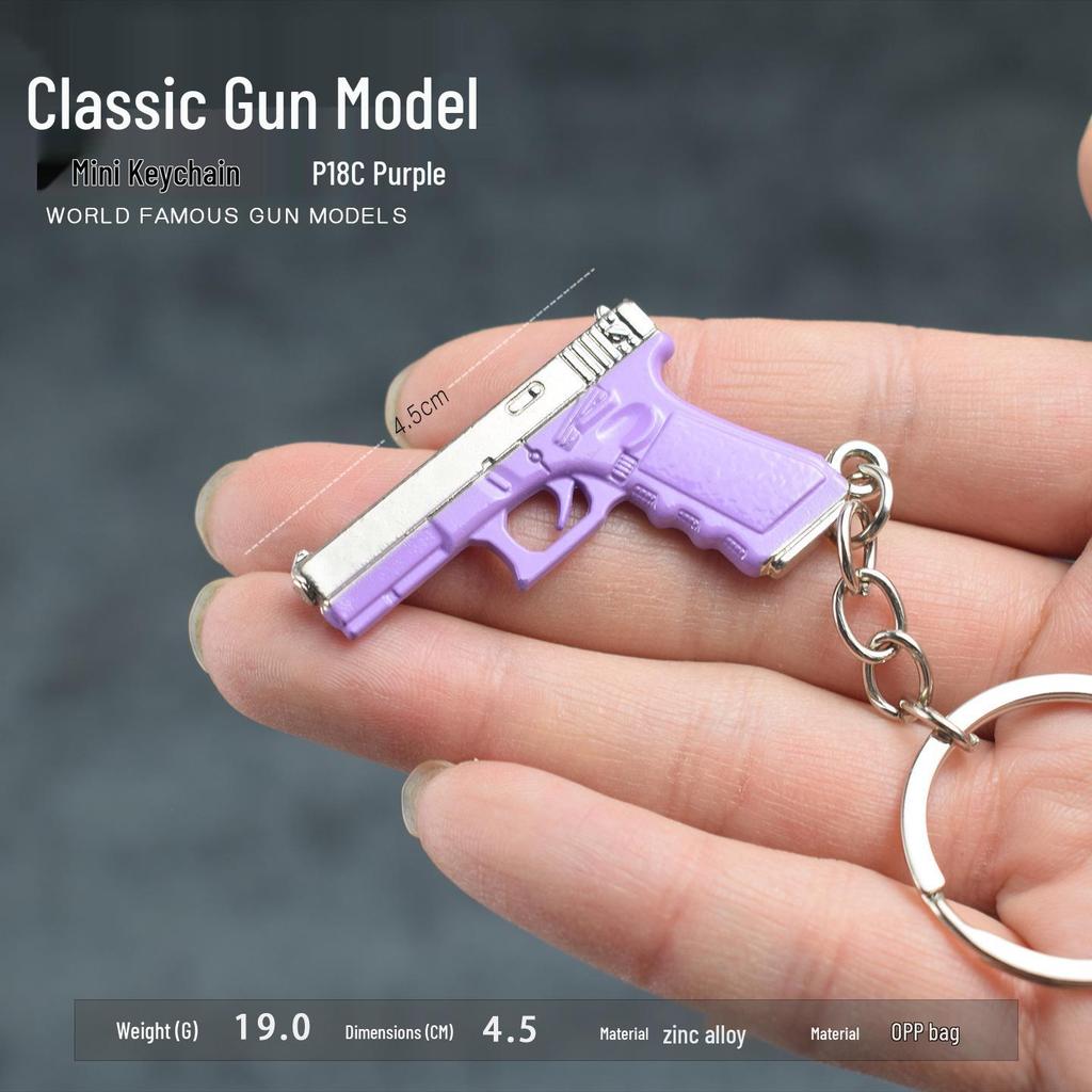 PUBG Mini P18C Lila Legierung Schlüsselanhänger Modell Ornament