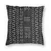Federa per Cuscino Quadrata African Tribal Mudcloth Poliestere Lino Velluto Stampato Cerniera Decorativa Copricuscino per la Casa x