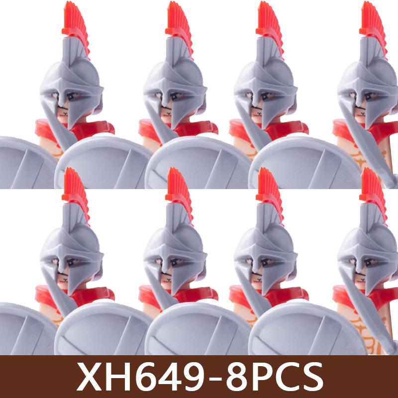 8 Pezzi Figure di Soldati di Castello Medievale Blocchi da Costruzione Militare Romano Teutonico Cavaliere Ospitaliere Templare Guerriero Fanteria Mattoncini Giocattolo Regalo