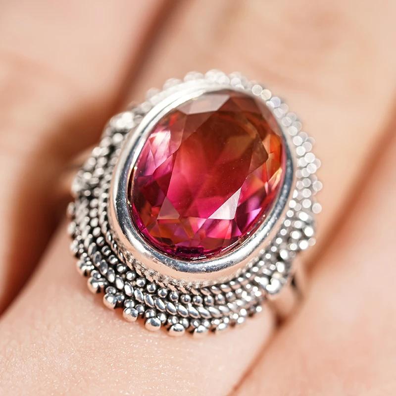 

Colorful Opulent Rings with Gradient Red Cubic Zirconia Luxury Brilliant Wedding Party Jewelry Women Charming Accessories 6