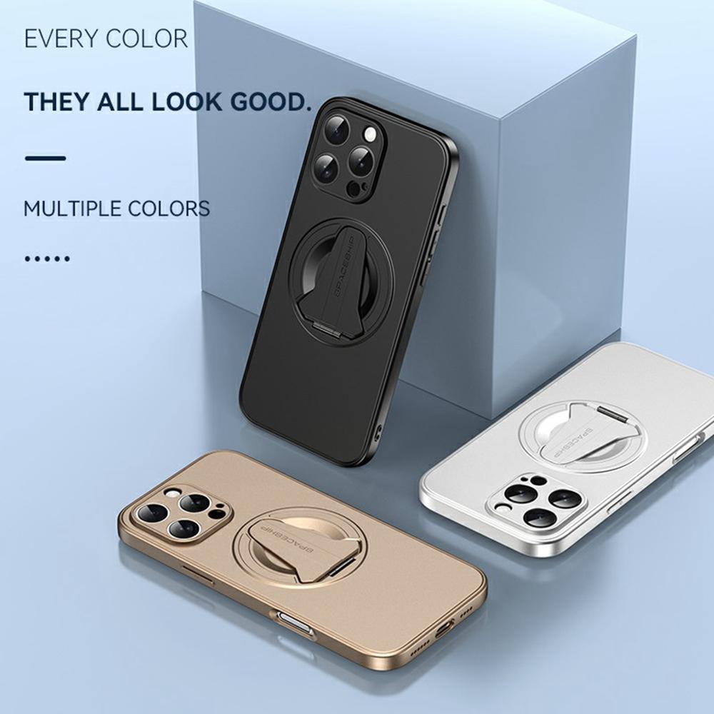 For iPhone 16 Pro Max Case Compatible with MagSafe Hidden Kickstand Skin-Feel Matte PC TPU Phone Back Cover