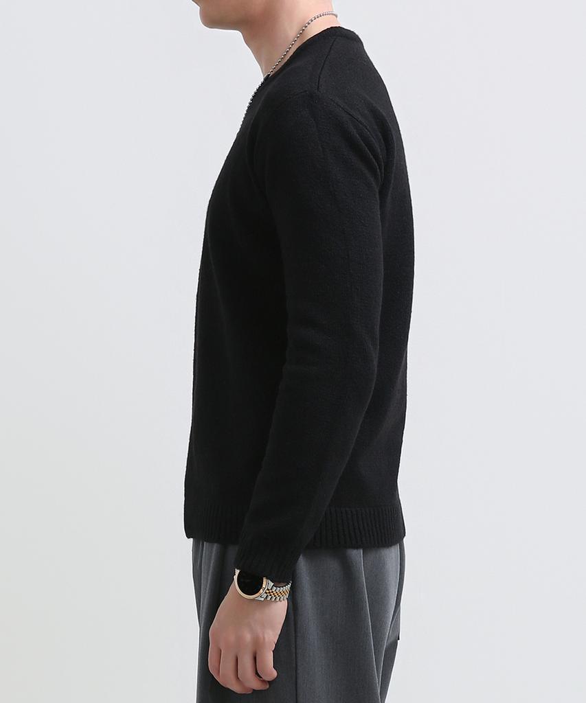Seuteulaikeu Fine Blend Classic Crew Neck Knit (Black)