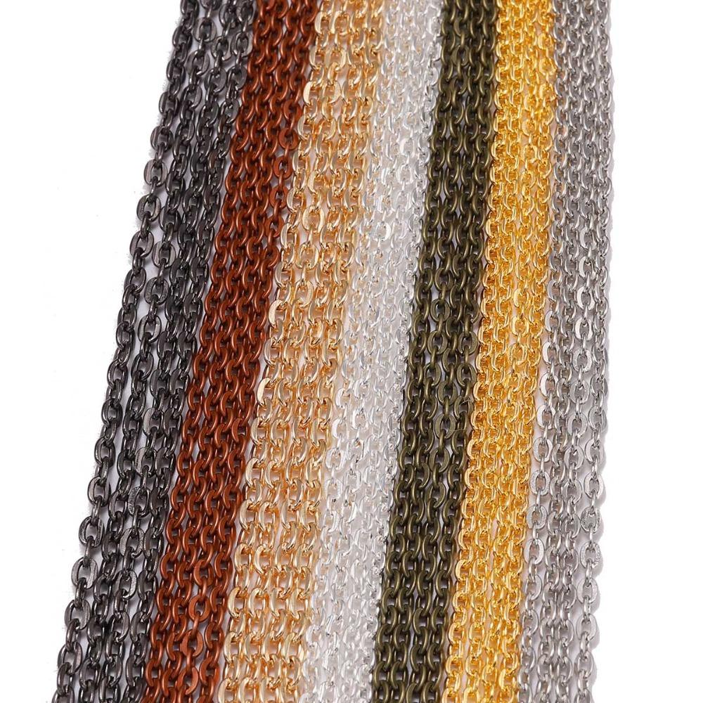10m/lot Rhodium/Bronze Color Long Necklace Chains Brass Bulk For DIY Jewelry Findings Making Materials Accessories