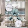 DASHAN No Hook Shower Curtain with Snap In Liner, Rustic Floral Shower Curtains for Bathroom, Teal Flowers Bath Curtain Wood Country Farmhouse Fabric