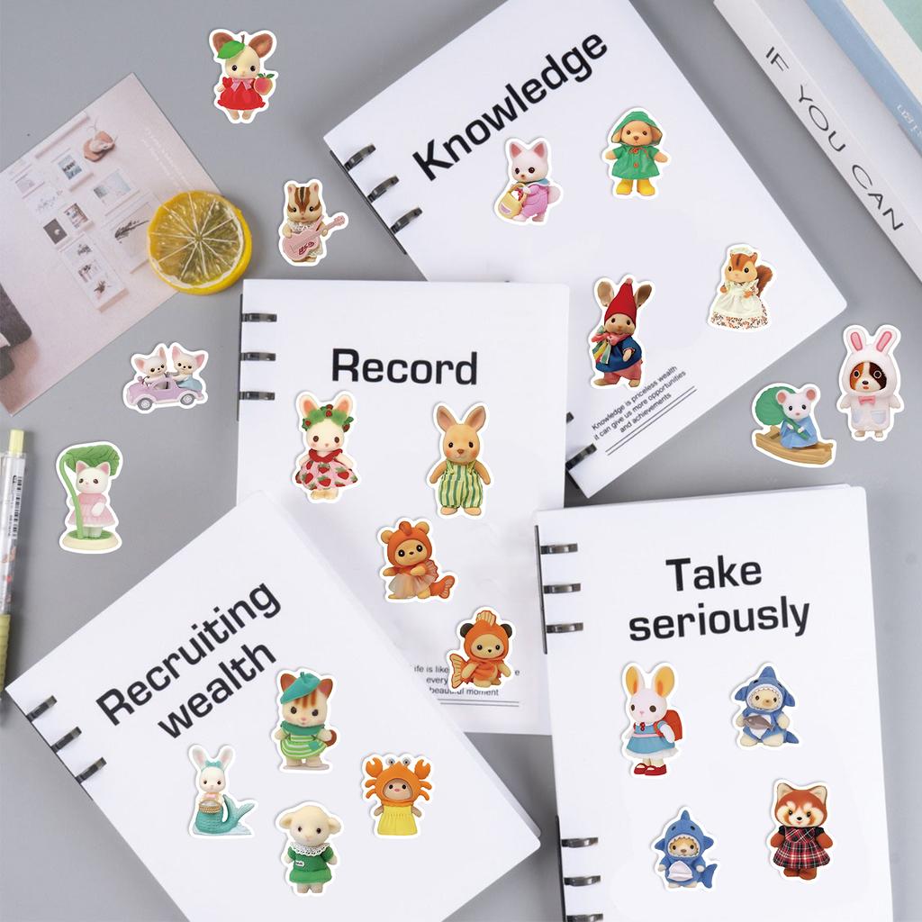 60Pcs Fruit Critter Animal Stickers Waterproof Vinyl Decals Diy Laptops Water Bottles Phones Decorative Stickers Toy