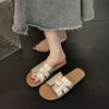 Fashion Fairy Style Skirt Fashion One-word Slippers Female Summer Wear 2025 New Versatile Flat-bottomed Cool Slippers