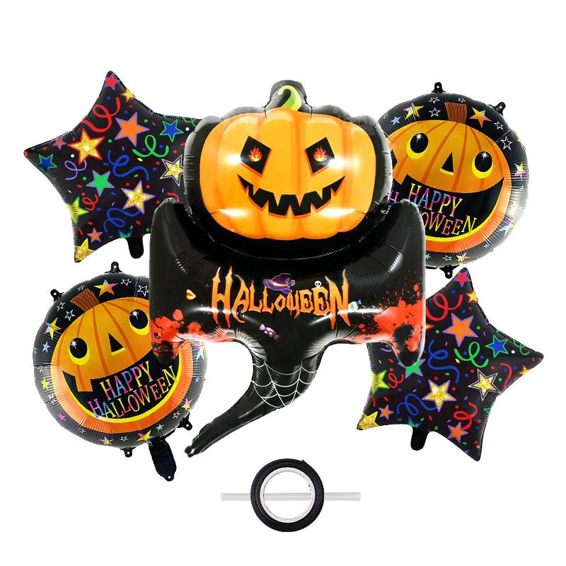 Halloween Pumpkin Star Mummy Witch Vampire Spider Wine Bottle Balloon Bundle Decorative Set