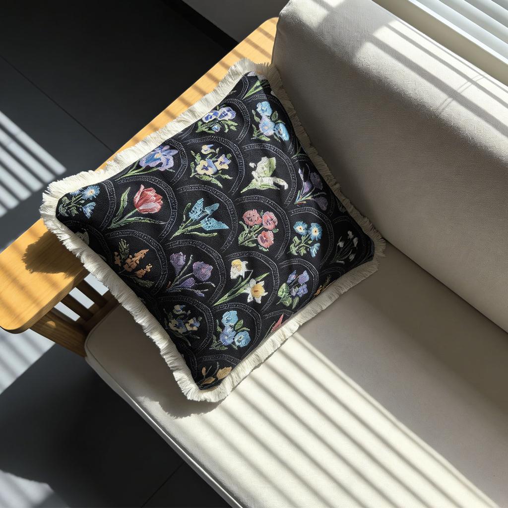 Washable Square Modern Farmhouse Couch Sofa Living Room Outdoor Cushion Decorative Tassel Couch Throw Pillow Covers