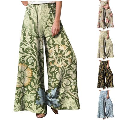 Fashion Women's Printed Stitching Breathable Casual Loose Pants