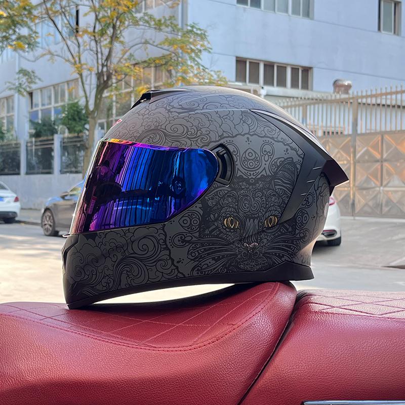 Motorcycle Helmet Casco Motorbike Capacete Seasons Street Touring Motorcycle Helmet RED Black Adult DOT