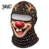Feiertagskostüm Maske Weihnachten Weihnachtsmann Gesichtsmaske, Lustiger Print Sturmhaube Winddicht Milchseide Kopfbedeckung Faser Nackenwärmer Abdeckung für Außen