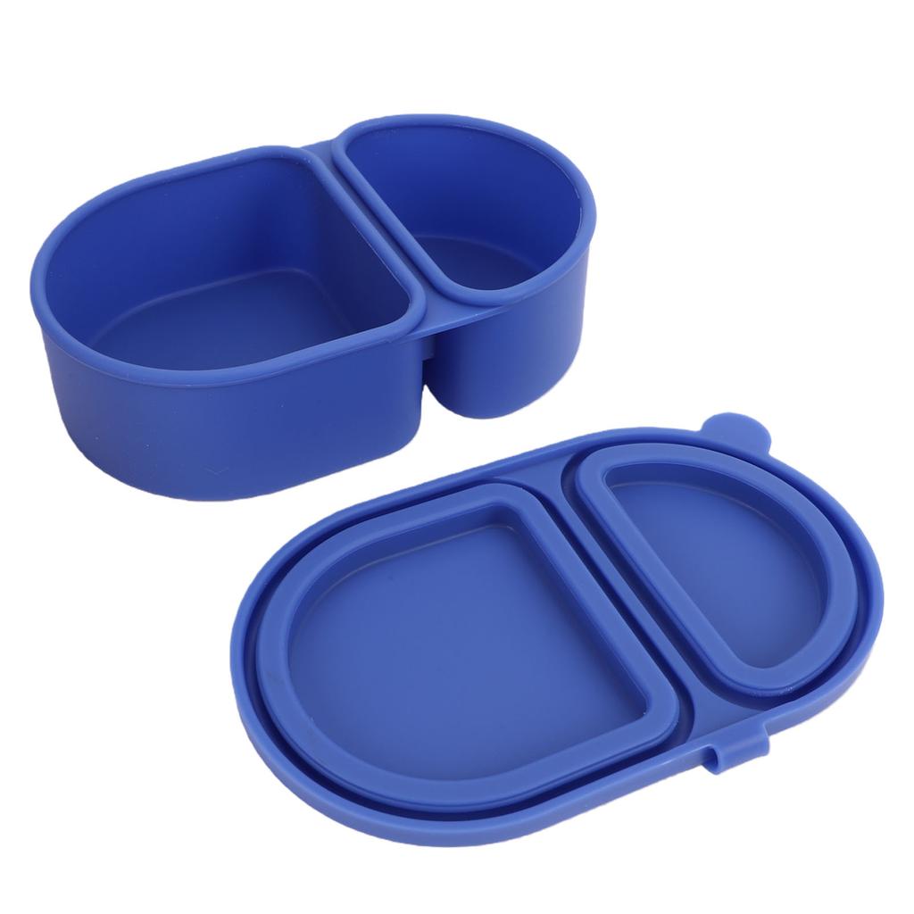 Silicone Lunch Box 240ml 2 Compartments Silicone Snack Container Microwave Dishwasher Safe