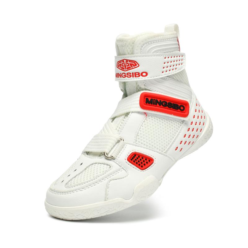 Brand MINGSIBO Kid Size 28-38 Boxing Shoes  Non Slip Training Wrestling Shoes Breathable Boxing Fighting Boots Men Combat Shoes