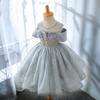 Girls Puffy Tulle Princess Dress Kids Birthday Party Host Performance Gown