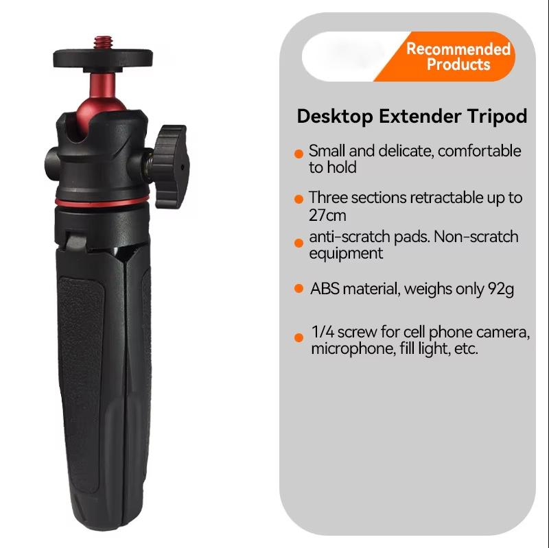 

Portable Mini Desktop Selfie Stick Tripod - Handheld Retractable Stand for Camera Live Vlog Phone - Desktop Photography Gear