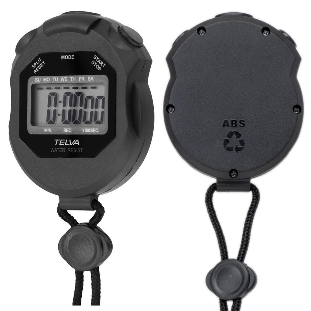 CREPHA Stopwatch Digital Sports Alarm Lap Timer Black TE-S320-BK