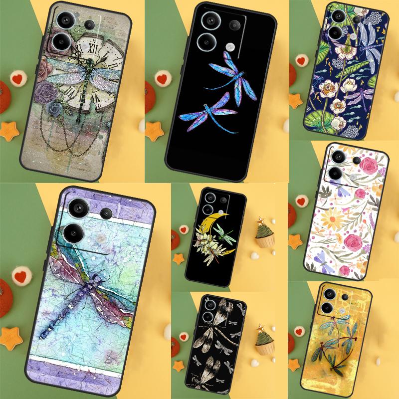 Dragonfly Cover For Xiaomi Redmi Note 13 12 11 9 10 Pro 12S 11S 10S 9S Redmi 13 12 10C 12C 13C Case