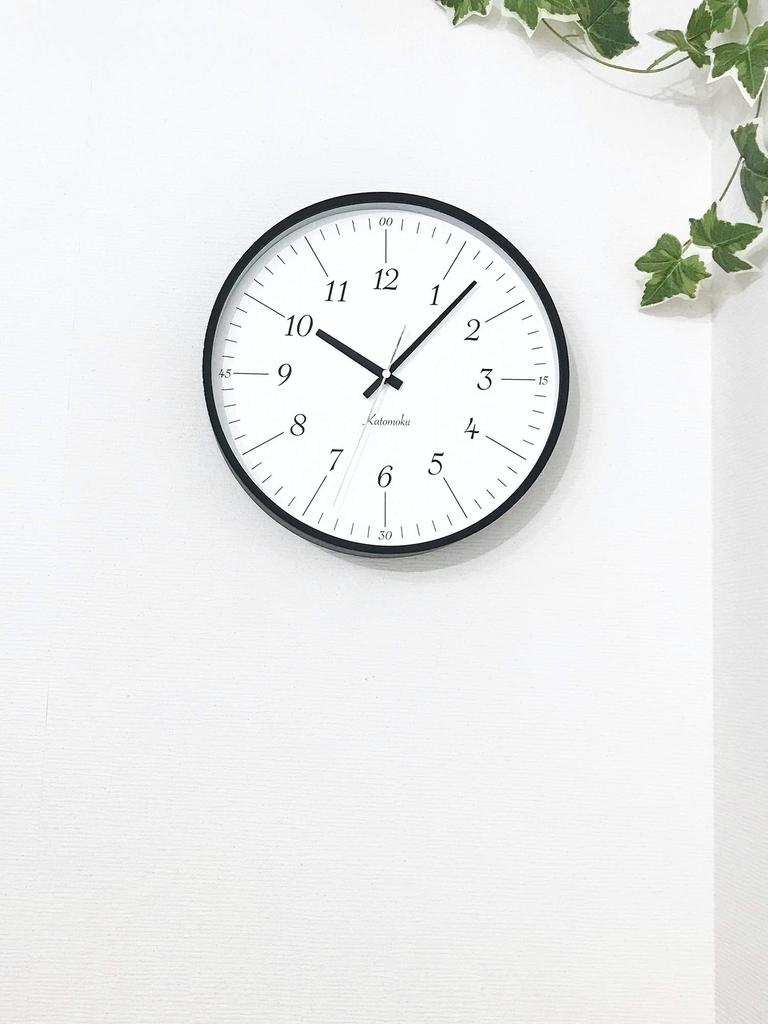 KATOMOKU Plywood Clock 18 Black Wall Clock with Continuous Second km-110BK Hand, 304mm (Radio-controlled)