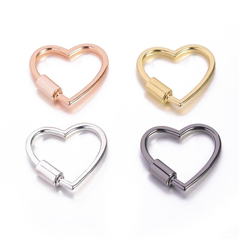 Sturdy Alloy Heart Shaped Keychain Clip Dog Chain Buckle Jewelry Making Supply For Bags Purses DIY Jewelry Accessories