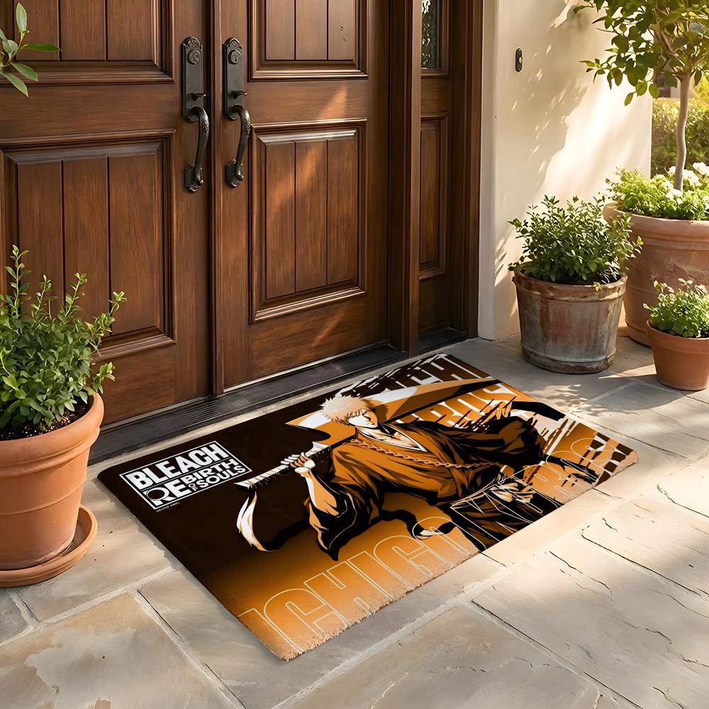 Fußmatte Weicher Flanellteppich Rutschfeste Saugfähige Matte für Badezimmer Schlafzimmer Heimdekoration Anime B Bleach