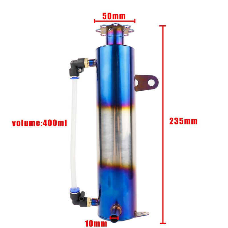 jdm style Burnt Blue Radiator Coolant Cooling Aluminum Catch Tank Overflow Reservoir for Universal Car 400ML