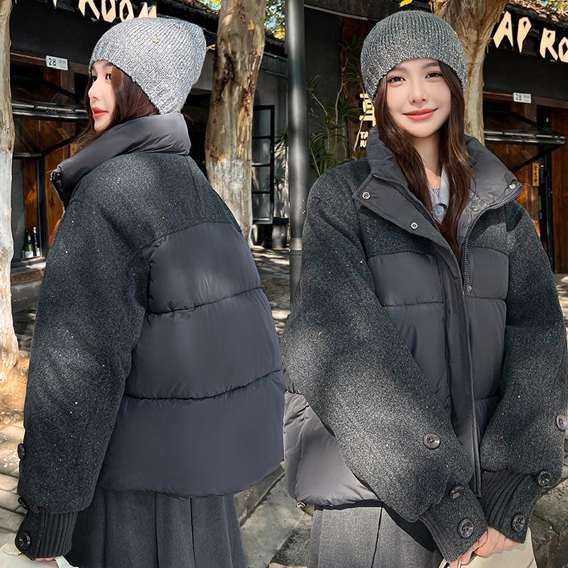 Short Stitching Thick Warm Top Winter Jacket