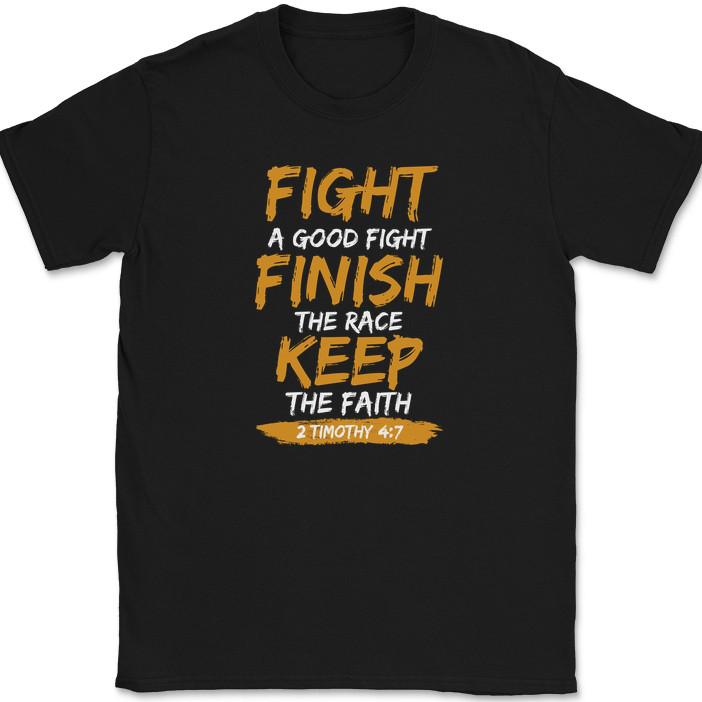 

Fight A Good Fight Keep The Faith T-Shirt Christian Praise Jesus Tee XL
