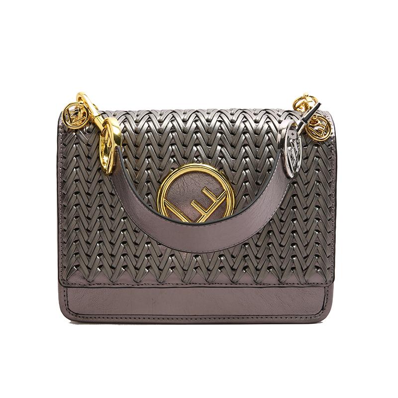 New French Fashion Clamshell Premium Sense Portable Shoulder Crossbody Woven Small Square Bag