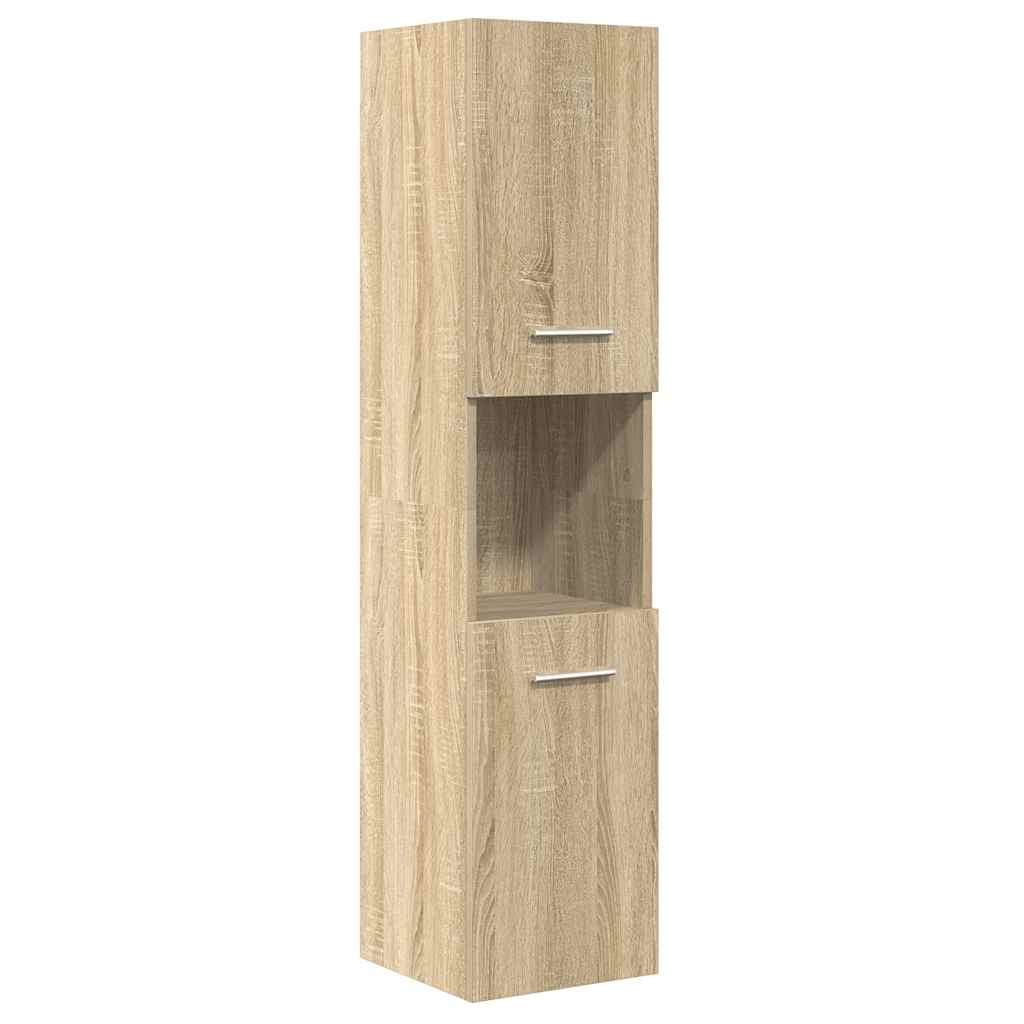 4 Piece Bathroom Furniture Set Sonoma Oak Wood Based Panel