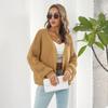 Three-dimensional Bubble Lantern Sleeve Loose Knitted Cardigan Women's Autumn and Winter  Sweater