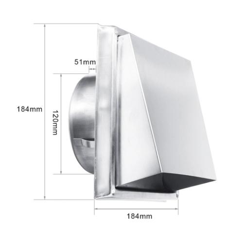 Wall Air Vent Outlet 304 Stainless Steel Metal Cover Exhaust Grille 125mm/150mm Adjustable Air Valve For Bathroom Kitchen Office