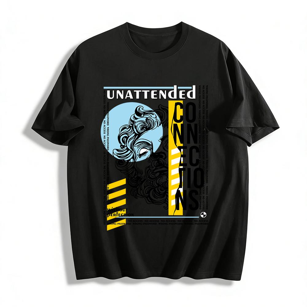 Vintage Glitch Style No Perfection Connections Graphic Tee Pure cotton T-shirt XXS