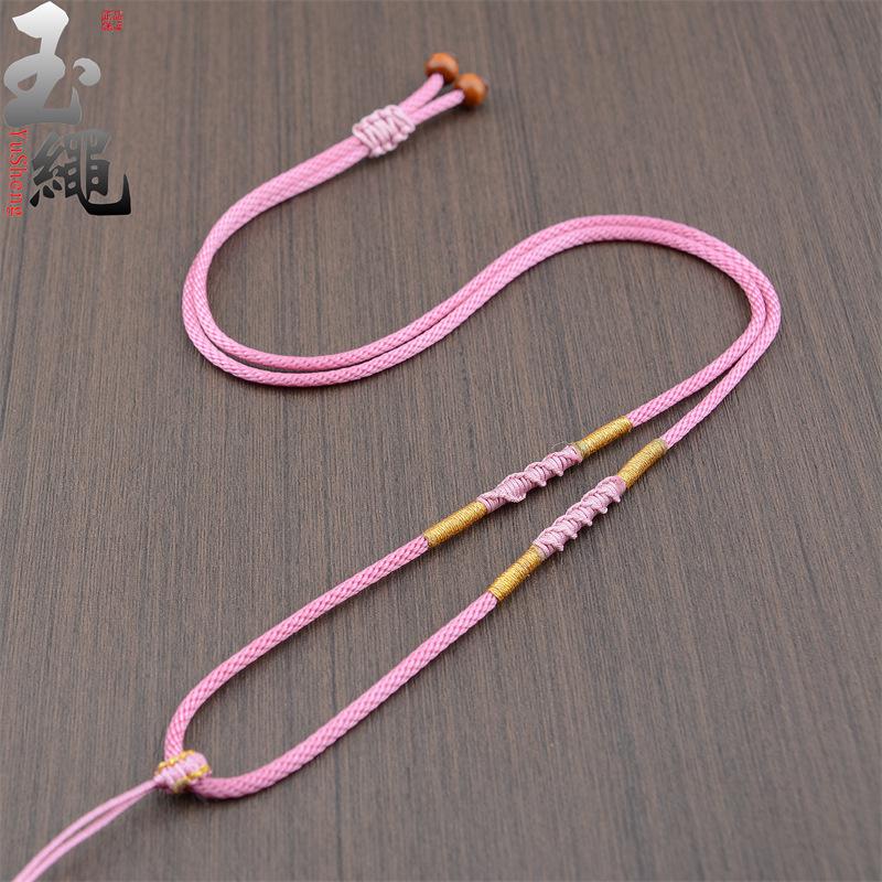 Hand-woven Adjustable Gold Jade Pendant Rope for Men and Women