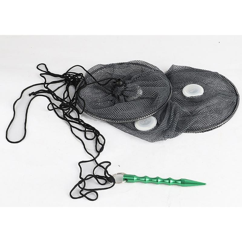 Foldable Floating Fish Basket Baits Trap for Catching Minnows Shrimp with Mesh Construction Multifunction Fishing Net