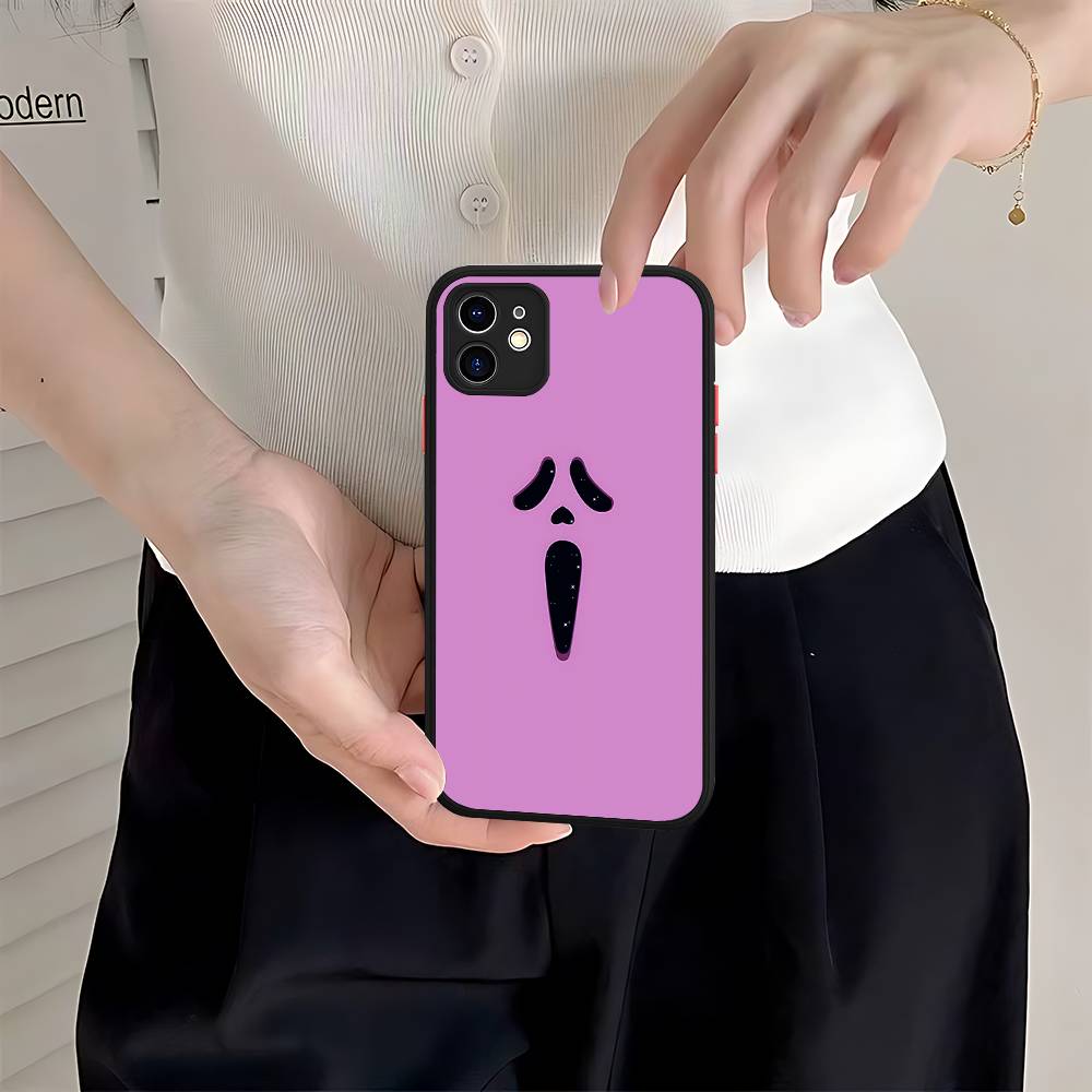 Ghost Face Art Scream Phone Case For IPhone 16 15 14 Plus 15 13 12 11 Pro Max X XS MAX Matte Cover