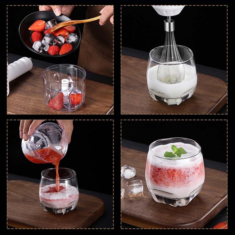 USB Rechargeable Electric Whisk Egg Beater Coffee Blender Household Milk Shaker Mixer Frother Foamer Food Blender