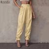 ZANZEA Womens Casual Solid Color Loose Cropped Pants